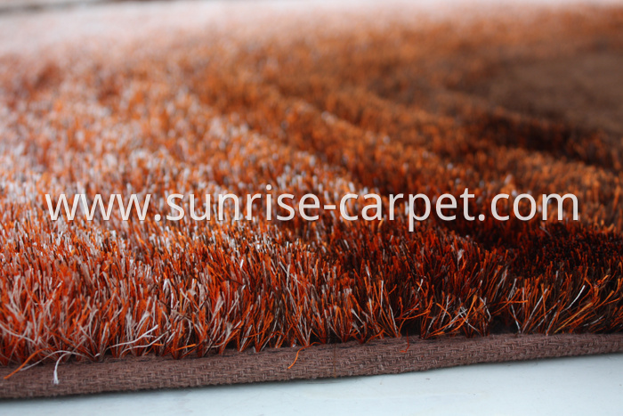 Thin Polyester Shaggy Rug with 3D Design